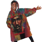 Thomas Sankara Burkina Faso Kid Wearable Blanket Hoodie with Bold Portrait and The Upright Man Tribute Design - African Pride