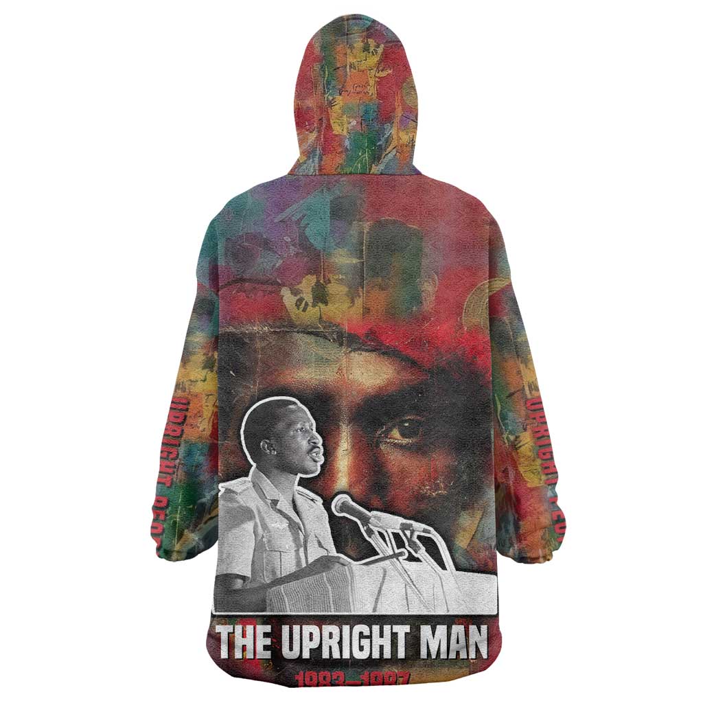 Thomas Sankara Burkina Faso Kid Wearable Blanket Hoodie with Bold Portrait and The Upright Man Tribute Design - African Pride