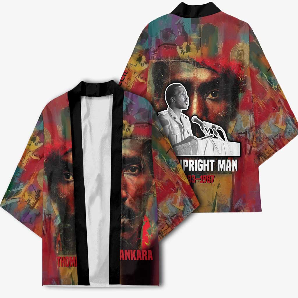 Thomas Sankara Burkina Faso Kimono with Bold Portrait and The Upright Man Tribute Design - African Pride