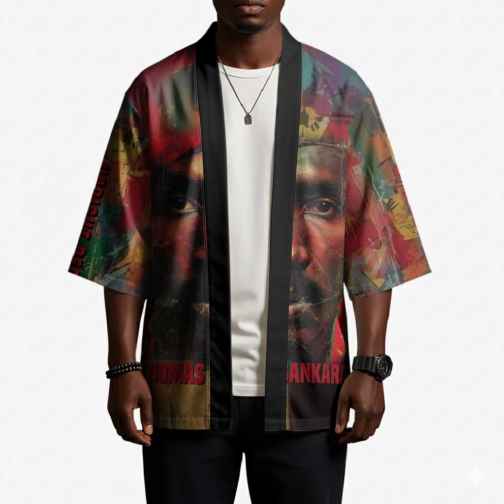 Thomas Sankara Burkina Faso Kimono with Bold Portrait and The Upright Man Tribute Design - African Pride