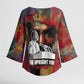 Thomas Sankara Burkina Faso Kimono Sleeve Blouse with Bold Portrait and The Upright Man Tribute Design - African Pride