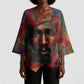 Thomas Sankara Burkina Faso Kimono Sleeve Blouse with Bold Portrait and The Upright Man Tribute Design - African Pride