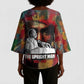 Thomas Sankara Burkina Faso Kimono Sleeve Blouse with Bold Portrait and The Upright Man Tribute Design - African Pride