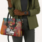 Thomas Sankara Burkina Faso Leather Bag with Bold Portrait and The Upright Man Tribute Design - African Pride