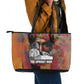 Thomas Sankara Burkina Faso Leather Tote Bag with Bold Portrait and The Upright Man Tribute Design - African Pride