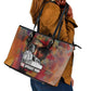 Thomas Sankara Burkina Faso Leather Tote Bag with Bold Portrait and The Upright Man Tribute Design - African Pride