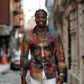 Thomas Sankara Burkina Faso Long Sleeve Button Shirt with Bold Portrait and The Upright Man Tribute Design - African Pride