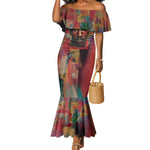 Thomas Sankara Burkina Faso Mermaid Dress with Bold Portrait and The Upright Man Tribute Design - African Pride