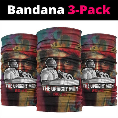 Thomas Sankara Burkina Faso Neck Gaiter with Bold Portrait and The Upright Man Tribute Design - African Pride