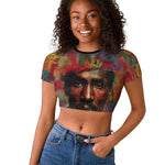 Thomas Sankara Burkina Faso Raglan Cropped T shirt with Bold Portrait and The Upright Man Tribute Design - African Pride