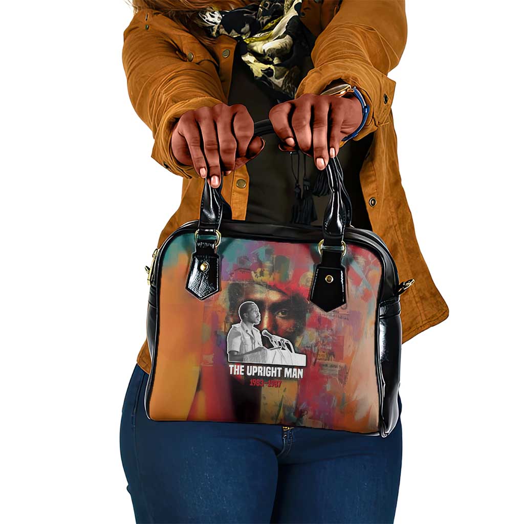 Thomas Sankara Burkina Faso Shoulder Handbag with Bold Portrait and The Upright Man Tribute Design - African Pride