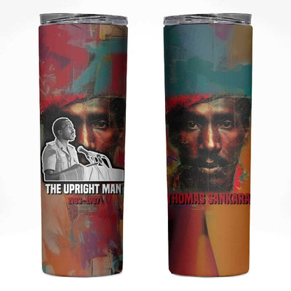 Thomas Sankara Burkina Faso Skinny Tumbler with Bold Portrait and The Upright Man Tribute Design - African Pride