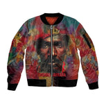 Thomas Sankara Burkina Faso Sleeve Zip Bomber Jacket with Bold Portrait and The Upright Man Tribute Design - African Pride
