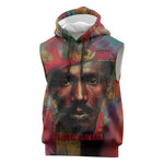 Thomas Sankara Burkina Faso Sleeveless Hoodie with Bold Portrait and The Upright Man Tribute Design - African Pride