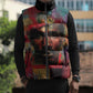 Thomas Sankara Burkina Faso Sleeveless Puffer Jacket with Bold Portrait and The Upright Man Tribute Design - African Pride