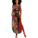 Thomas Sankara Burkina Faso Summer Maxi Dress with Bold Portrait and The Upright Man Tribute Design - African Pride
