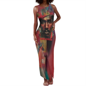 Thomas Sankara Burkina Faso Tank Maxi Dress with Bold Portrait and The Upright Man Tribute Design - African Pride