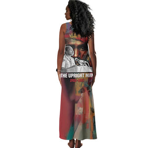 Thomas Sankara Burkina Faso Tank Maxi Dress with Bold Portrait and The Upright Man Tribute Design - African Pride