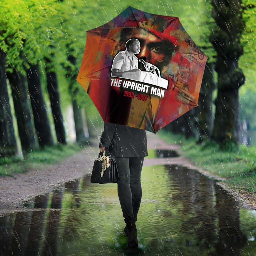 Thomas Sankara Burkina Faso Umbrella with Bold Portrait and The Upright Man Tribute Design - African Pride
