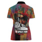 Thomas Sankara Burkina Faso Women Polo Shirt with Bold Portrait and The Upright Man Tribute Design - African Pride