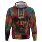 Thomas Sankara Burkina Faso Zip Hoodie with Bold Portrait and The Upright Man Tribute Design - African Pride