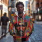 Thomas Sankara Burkina Faso Zip Hoodie with Bold Portrait and The Upright Man Tribute Design - African Pride