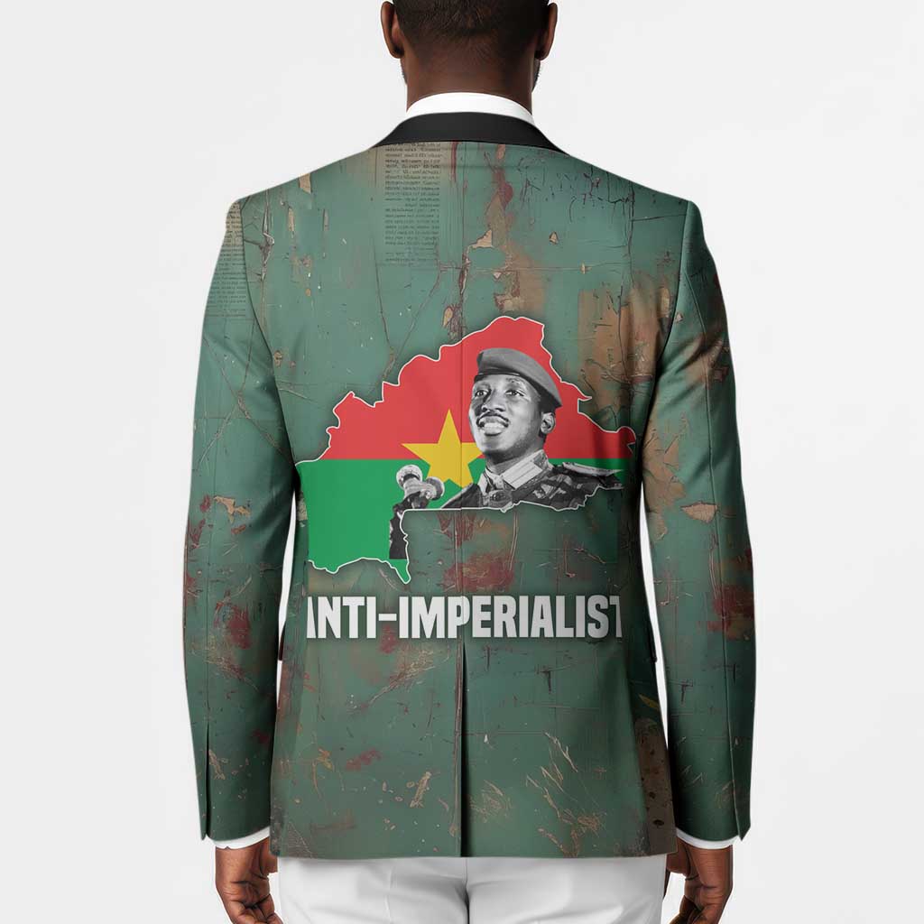 Burkina Faso Thomas Sankara Blazer with Military Stance and Anti-Imperialist Quote Tribute Design - African Pride