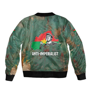 Burkina Faso Thomas Sankara Bomber Jacket with Military Stance and Anti-Imperialist Quote Tribute Design - African Pride