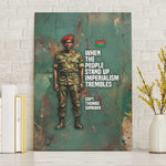 Burkina Faso Thomas Sankara Canvas Wall Art with Military Stance and Anti-Imperialist Quote Tribute Design - African Pride