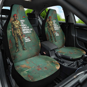 Burkina Faso Thomas Sankara Car Seat Cover with Military Stance and Anti-Imperialist Quote Tribute Design - African Pride