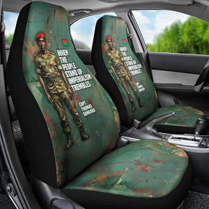 Burkina Faso Thomas Sankara Car Seat Cover with Military Stance and Anti-Imperialist Quote Tribute Design - African Pride