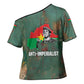 Burkina Faso Thomas Sankara Cross Shoulder Shirt with Military Stance and Anti-Imperialist Quote Tribute Design - African Pride