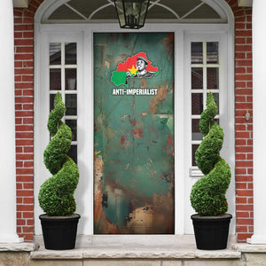 Burkina Faso Thomas Sankara Door Cover with Military Stance and Anti-Imperialist Quote Tribute Design - African Pride