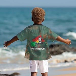 Burkina Faso Thomas Sankara Kid Hawaiian Shirt with Military Stance and Anti-Imperialist Quote Tribute Design - African Pride