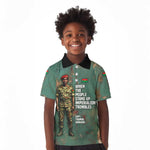 Burkina Faso Thomas Sankara Kid Polo Shirt with Military Stance and Anti-Imperialist Quote Tribute Design - African Pride