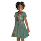 Burkina Faso Thomas Sankara Kid Short Sleeve Dress with Military Stance and Anti-Imperialist Quote Tribute Design - African Pride