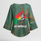 Burkina Faso Thomas Sankara Kimono Sleeve Blouse with Military Stance and Anti-Imperialist Quote Tribute Design - African Pride