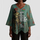 Burkina Faso Thomas Sankara Kimono Sleeve Blouse with Military Stance and Anti-Imperialist Quote Tribute Design - African Pride