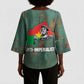 Burkina Faso Thomas Sankara Kimono Sleeve Blouse with Military Stance and Anti-Imperialist Quote Tribute Design - African Pride