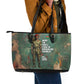 Burkina Faso Thomas Sankara Leather Tote Bag with Military Stance and Anti-Imperialist Quote Tribute Design - African Pride