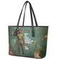 Burkina Faso Thomas Sankara Leather Tote Bag with Military Stance and Anti-Imperialist Quote Tribute Design - African Pride