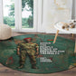 Burkina Faso Thomas Sankara Round Carpet with Military Stance and Anti-Imperialist Quote Tribute Design - African Pride