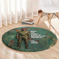 Burkina Faso Thomas Sankara Round Carpet with Military Stance and Anti-Imperialist Quote Tribute Design - African Pride