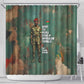 Burkina Faso Thomas Sankara Shower Curtain with Military Stance and Anti-Imperialist Quote Tribute Design - African Pride