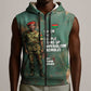 Burkina Faso Thomas Sankara Sleeveless Zip Hoodie with Military Stance and Anti-Imperialist Quote Tribute Design - African Pride