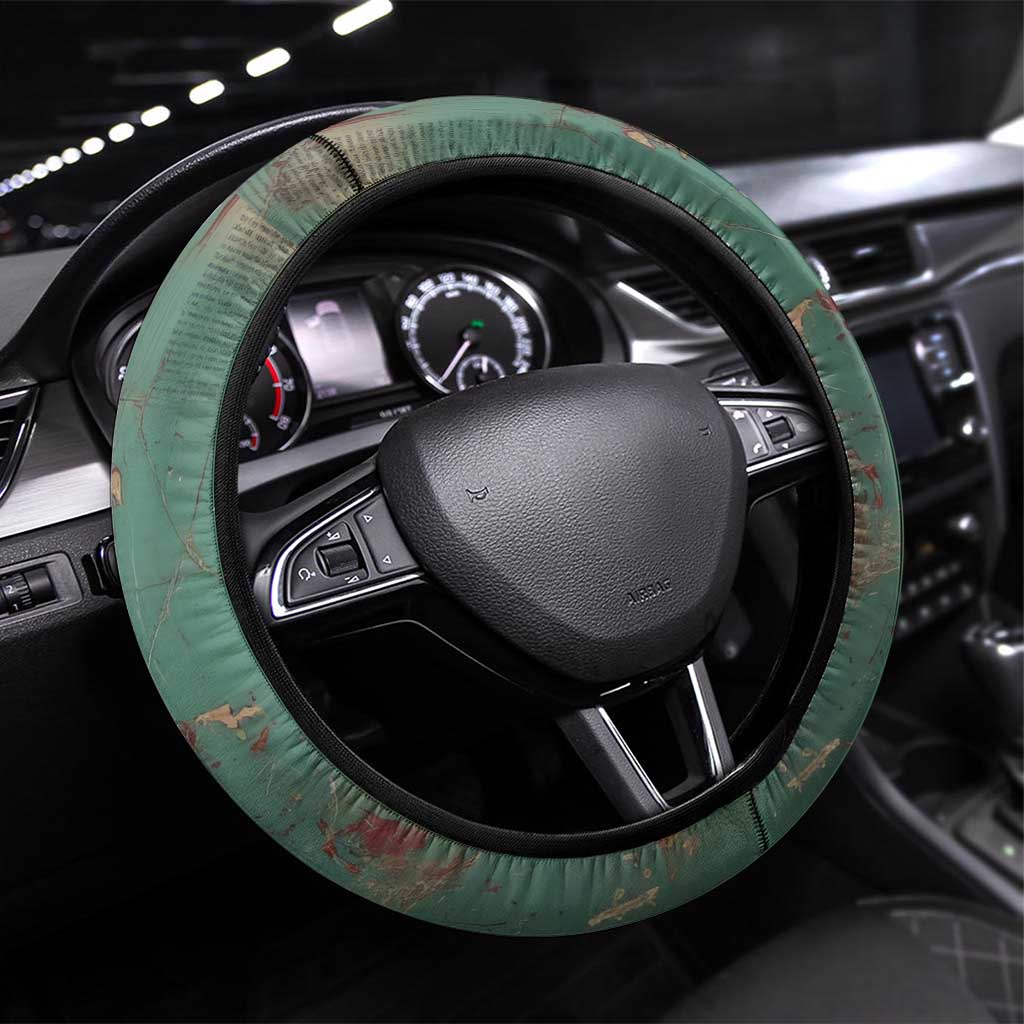 Burkina Faso Thomas Sankara Steering Wheel Cover with Military Stance and Anti-Imperialist Quote Tribute Design - African Pride