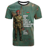 Burkina Faso Thomas Sankara T shirt with Military Stance and Anti-Imperialist Quote Tribute Design - African Pride