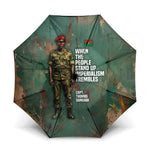 Burkina Faso Thomas Sankara Umbrella with Military Stance and Anti-Imperialist Quote Tribute Design - African Pride