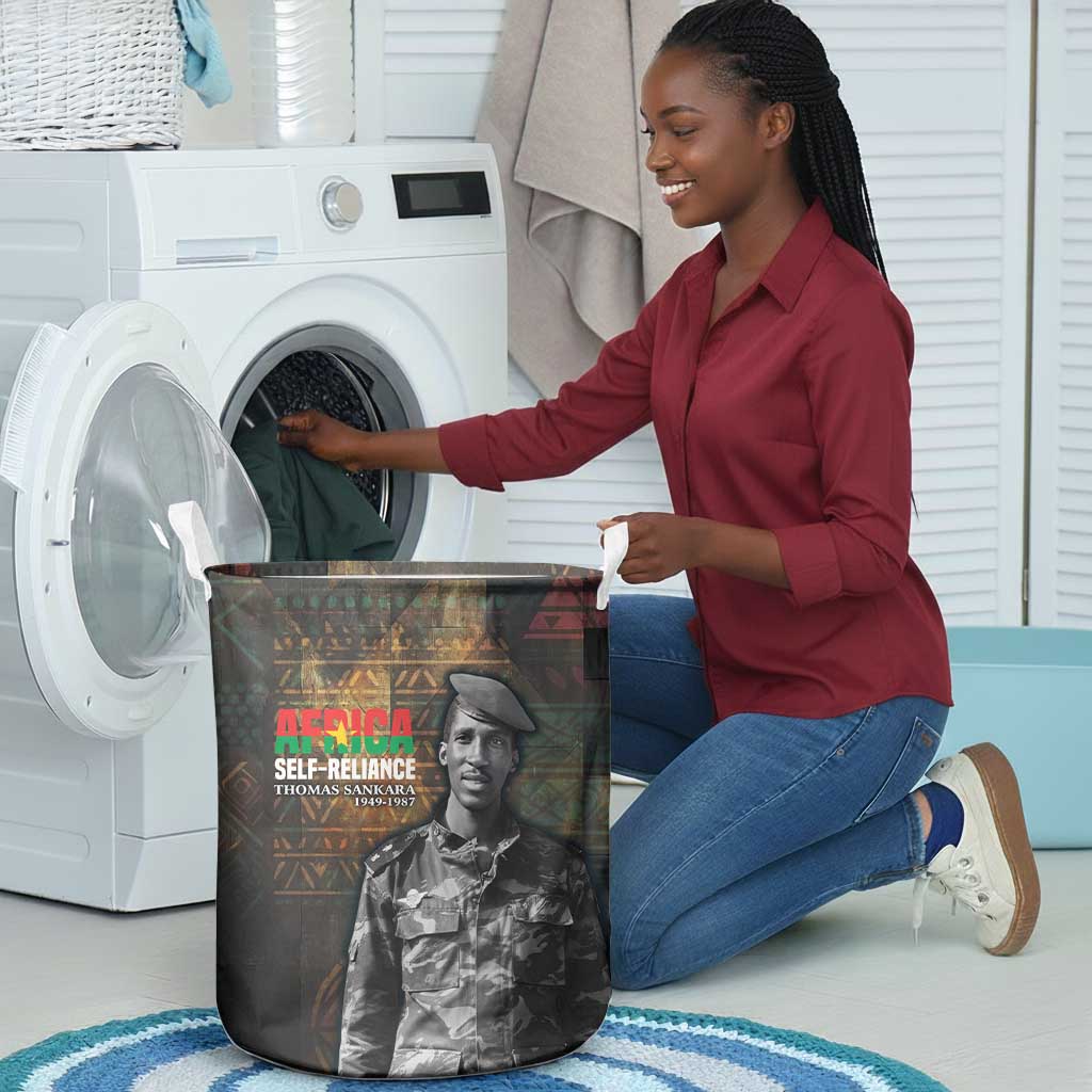 Thomas Sankara Laundry Basket Burkina Faso Africa Self-Reliance Message and Military Portrait - African Pride