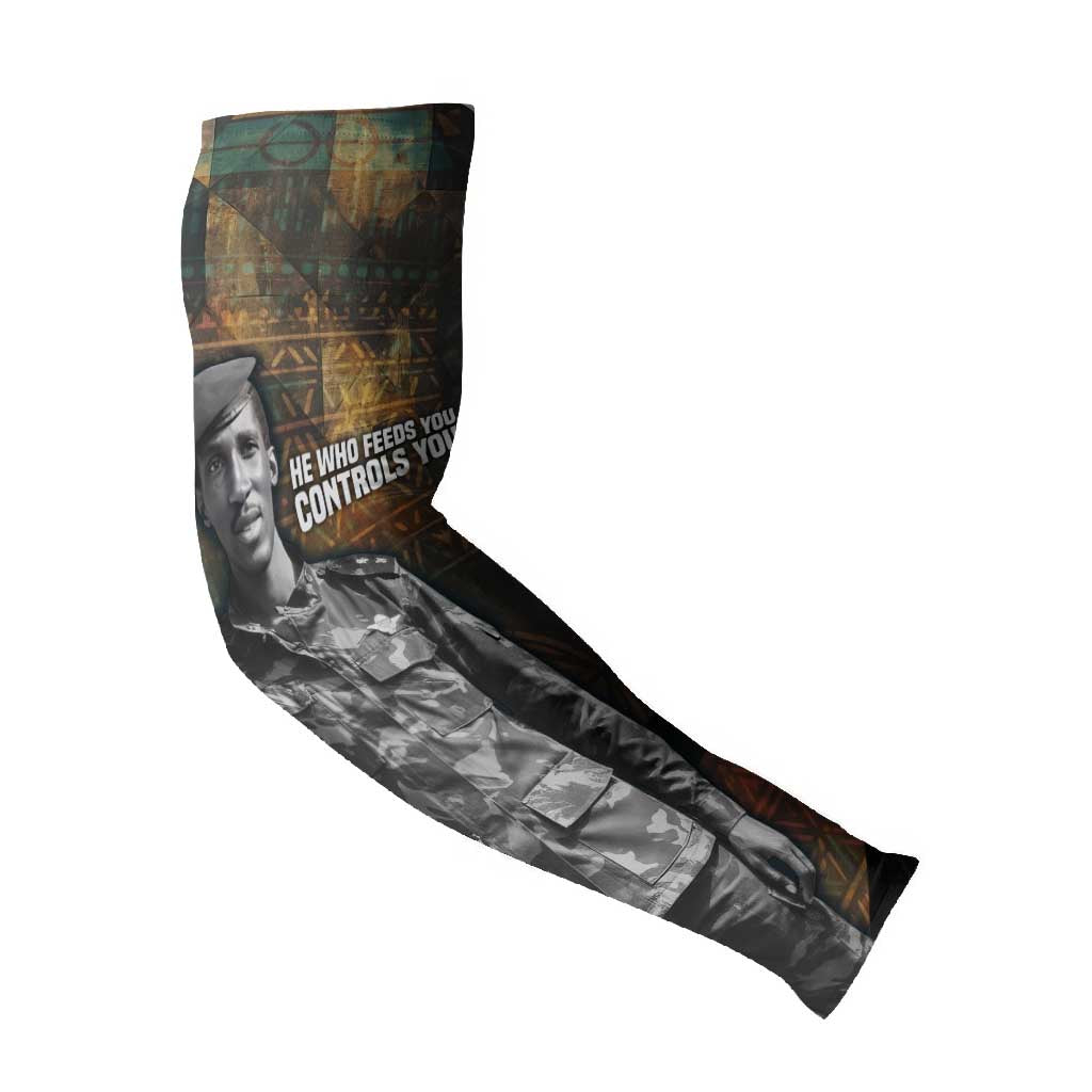Thomas Sankara Arm Sleeves Burkina Faso Africa Self-Reliance Message and Military Portrait - African Pride